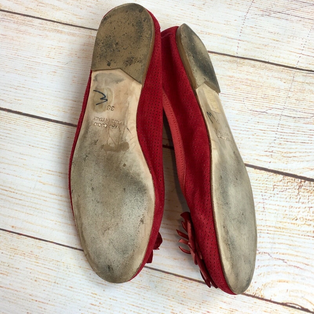 Manya red perforated suede ballet flats Italy 38 - Picture 7 of 7